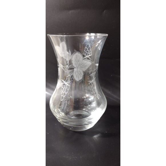 Vintage Clear Etched Glass Grape Vine Drinking Tumblers Lot Of 4 Poland Rare - Picture 4 of 9